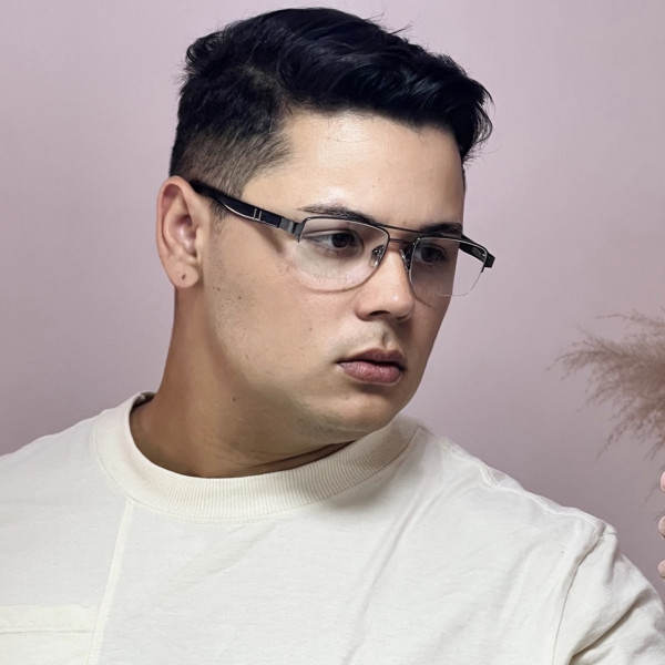 Armação de Óculos AQ240510 retangular Grafite